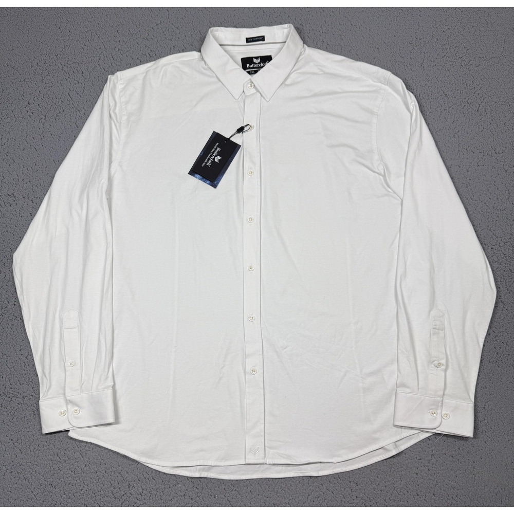 Buttercloth Highway Drift Shirt Mens 3XL‎ White Icy Cotton Long Sleeve Button Up